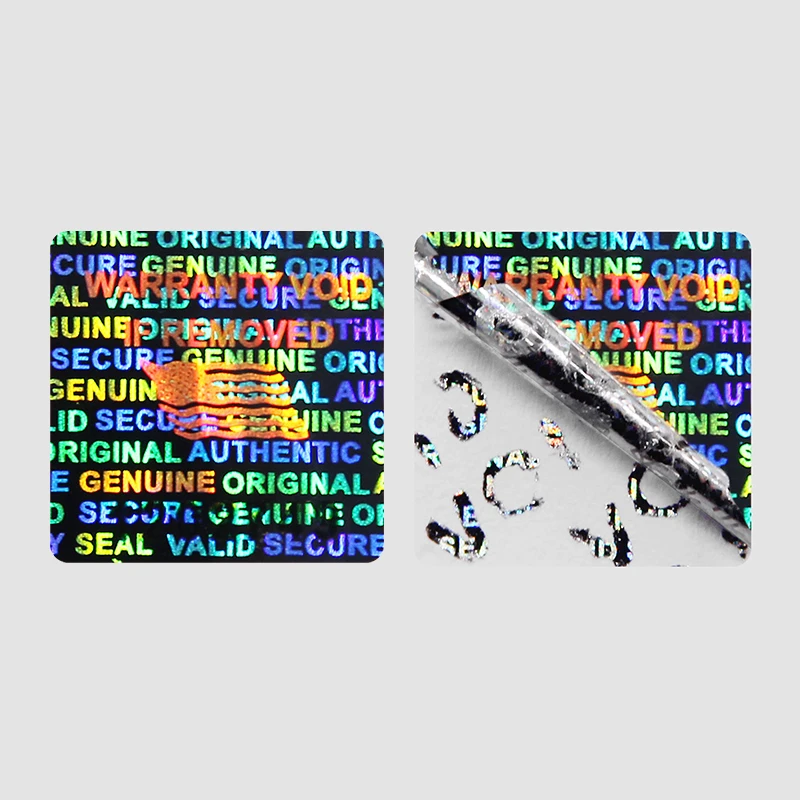 Custom high quality original authentic genuine hologram warranty void if seal broken sticker