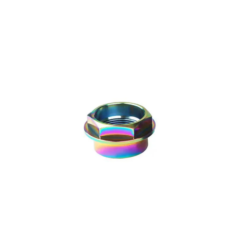 Hot selling GR5 Titanium alloy nut M25 front and rear axle screw nut Motorcycle modification nut PVD coloring