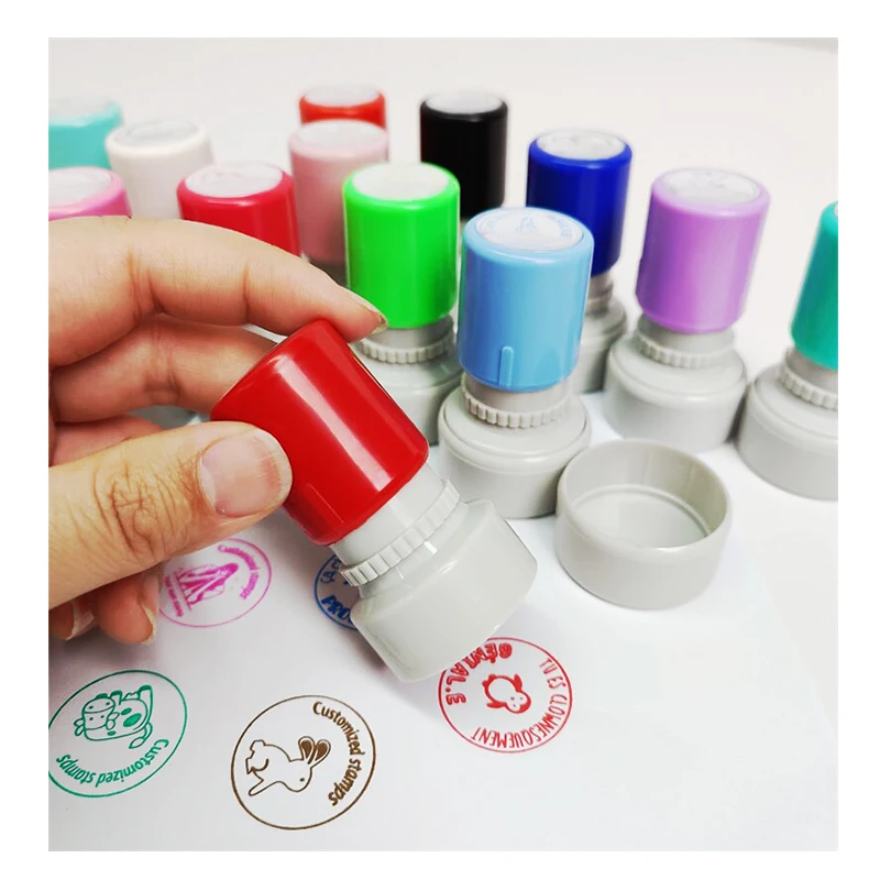 Round HA 28mm Teacher Self Inking Office Custom Personal Logo or Blank Stamp Flash Ink Stamp