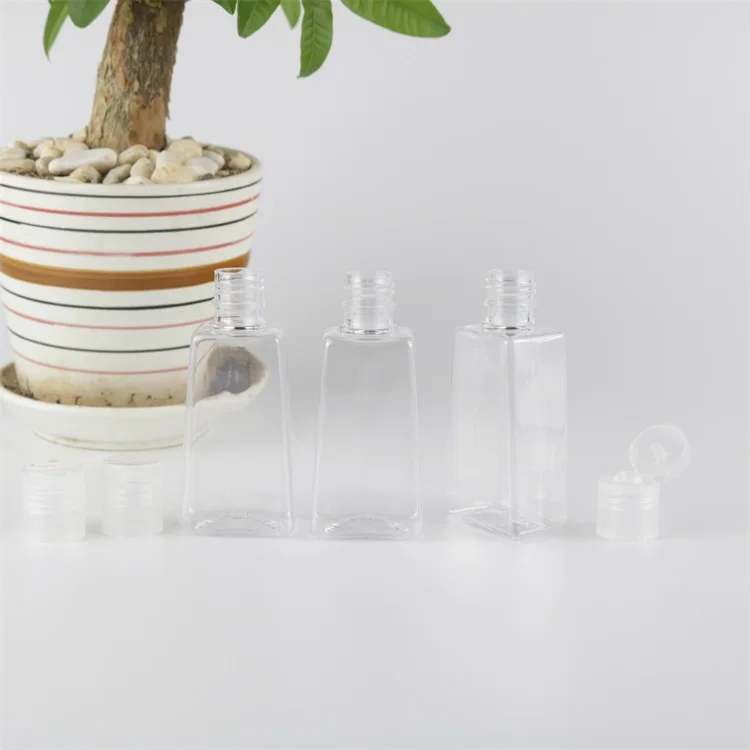 New Cute 30ml 1oz Pet Empty Mini Hand Wash Container Hand Sanitizer Liquid Gel Plastic Bottle with Silicone Holder