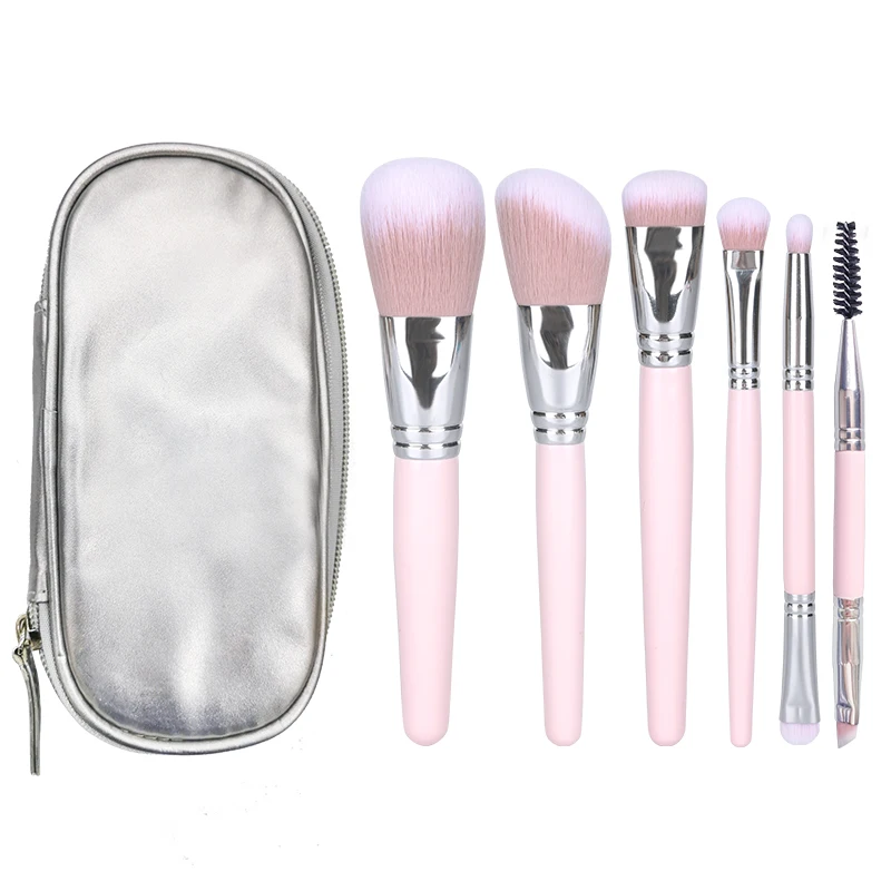 Wholesale 6 Piece Custom Makeup Brush China Factory Beauty Tools Mini Makeup Brushes Foundation Powder Eyeshadow Double Brush