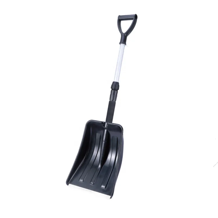 Heated push snow shovel with telescopic aluminum handle for car