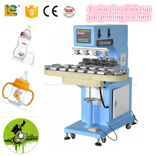Semi-automatic Pneumatic Ink Well Tray Tampo Print Large Pads Printing Machine With Conveyor For Cup Bulb