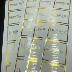 Thermal self-adhesive Strong Glue Custom  gold foil logo stickers paper labels