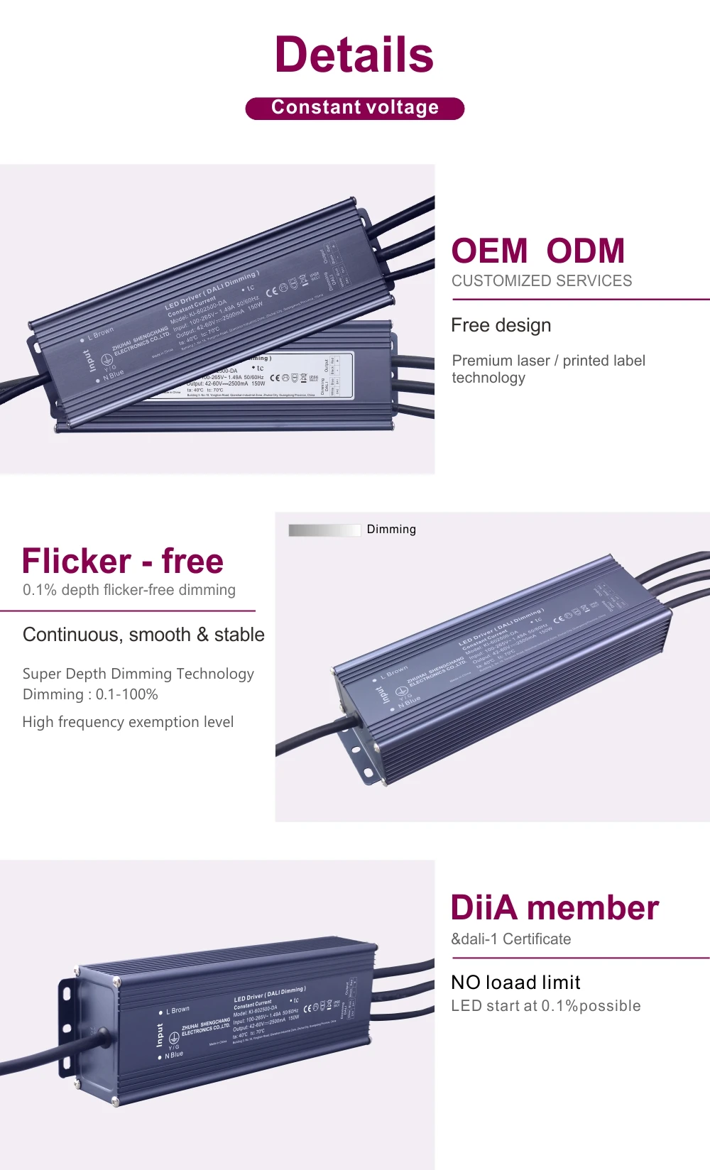 100-277VAC 49-70V DC 2100ma 150W DALI powersupply waterproof housing Dimmable LED Light DRIVER.jpg