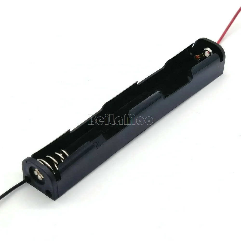 BeiLaMoo Two 2AA cell box with wire leads 150mm UM3*2 batt holder 14500 battery case