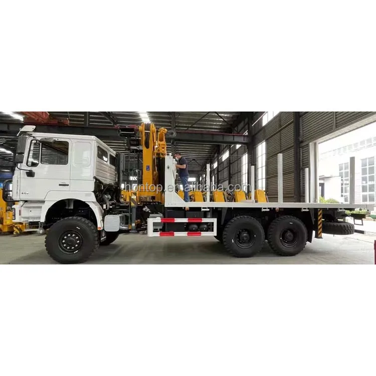 Shacman 6x4 20T Self-loading Timber Flatbed Truck with 6.3T 10ton Loader Crane Hydraulic Long Jack Crane Truck