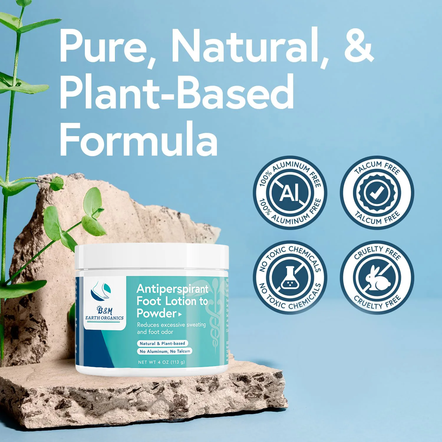 Foot Lotion to Powder Plant Based Foot Powder for Smelly Feet Odor Foot Lotion for Dry Feet