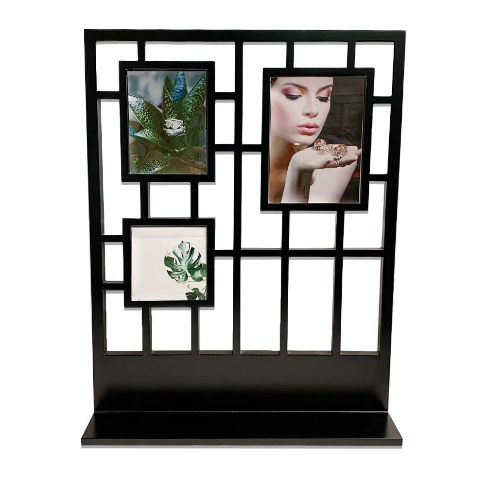 SESI Classic Vintage Window Jewelry Display Set For Earrings Ring Necklace Display Stand Set With Lacquer Painting