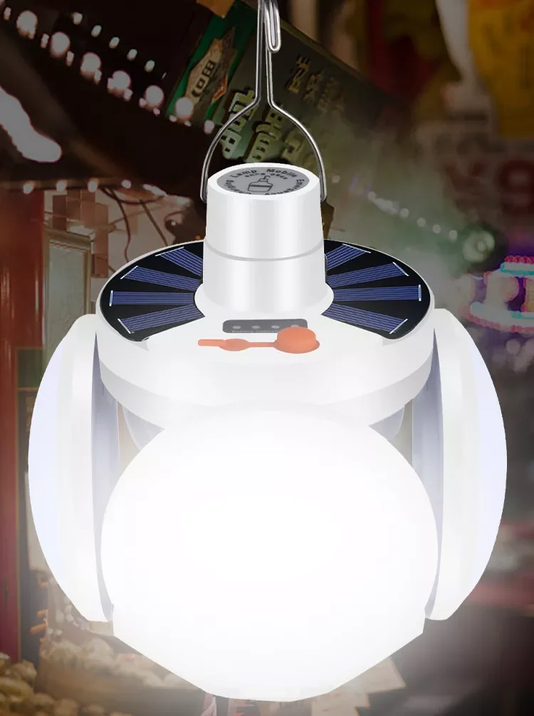 Solar soccer lamp outdoor lighting night fishing emergency folding new energy camping lamp