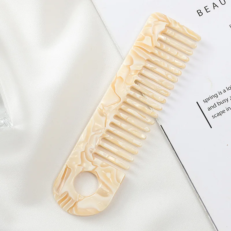Новая мода пластина из уксусной кислоты парикмахерская расческа изысканный цвет мраморный узор аксессуары для волос Антистатическая женские