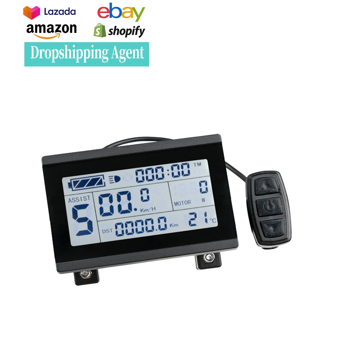 KT-LCD3 пластиковая электрическая LCD3 водонепроницаемый разъем велосипедный дисплей метр