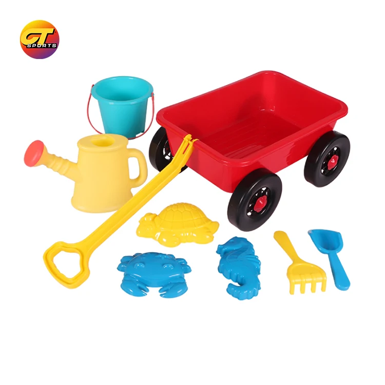 Summer Plastic Beach Toys Hot Seller Beach Bucket Tool Set Wheat Straw Play Beach Toys