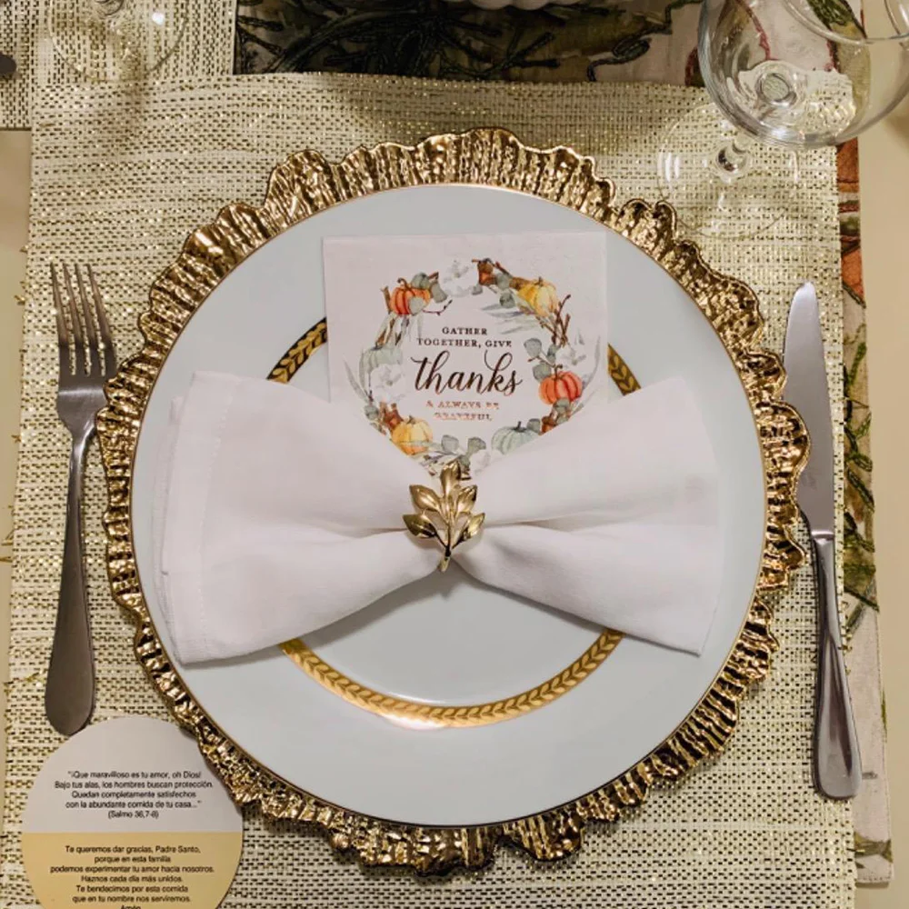 Wedding Christmas Hotel Gold Napkin Ring Round Zinc Alloy Arc Silver Metal Leaf Napkin Ring Table Decorations