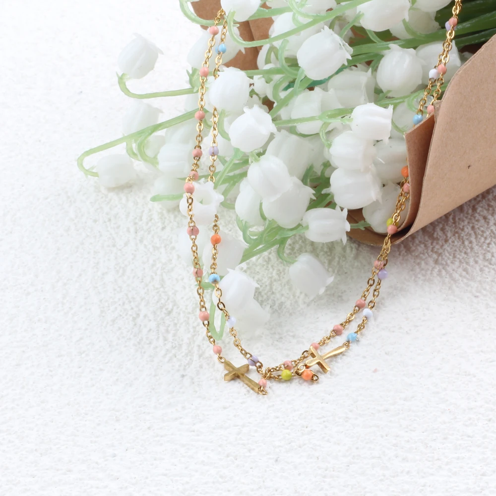 Thin Chain On The Neck Minimalist Pendant Jewelry Chocker Collar For Girl Women Neck Chain Cute Cross Choker Necklace