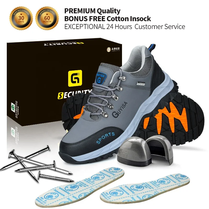 GUYISA Trendy hot selling safety shoes fashion outdoor work anti-smashing steel toe rubber sole safety shoes