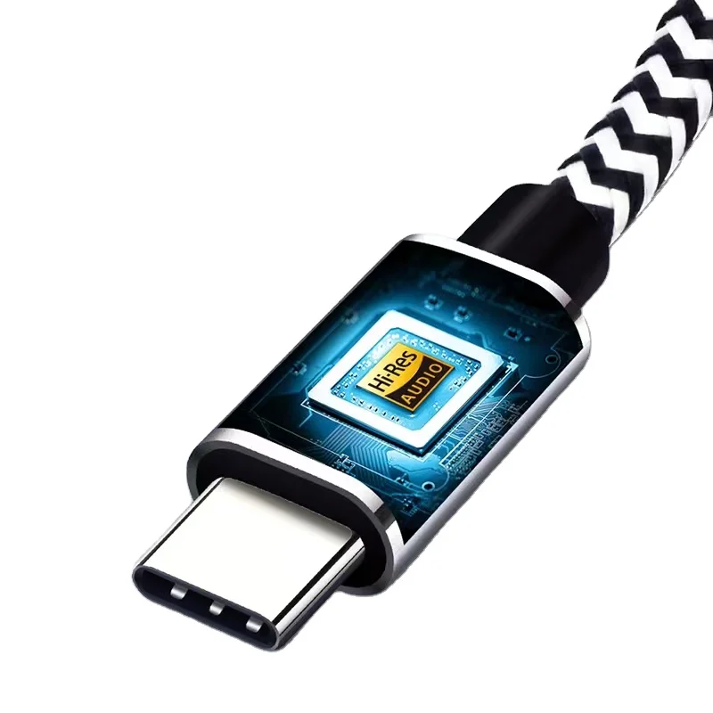 AUX Type C Male to 3.5mm Male Audio Cable Adapter Type-C to 3.5 Jack Spring Aux Cable