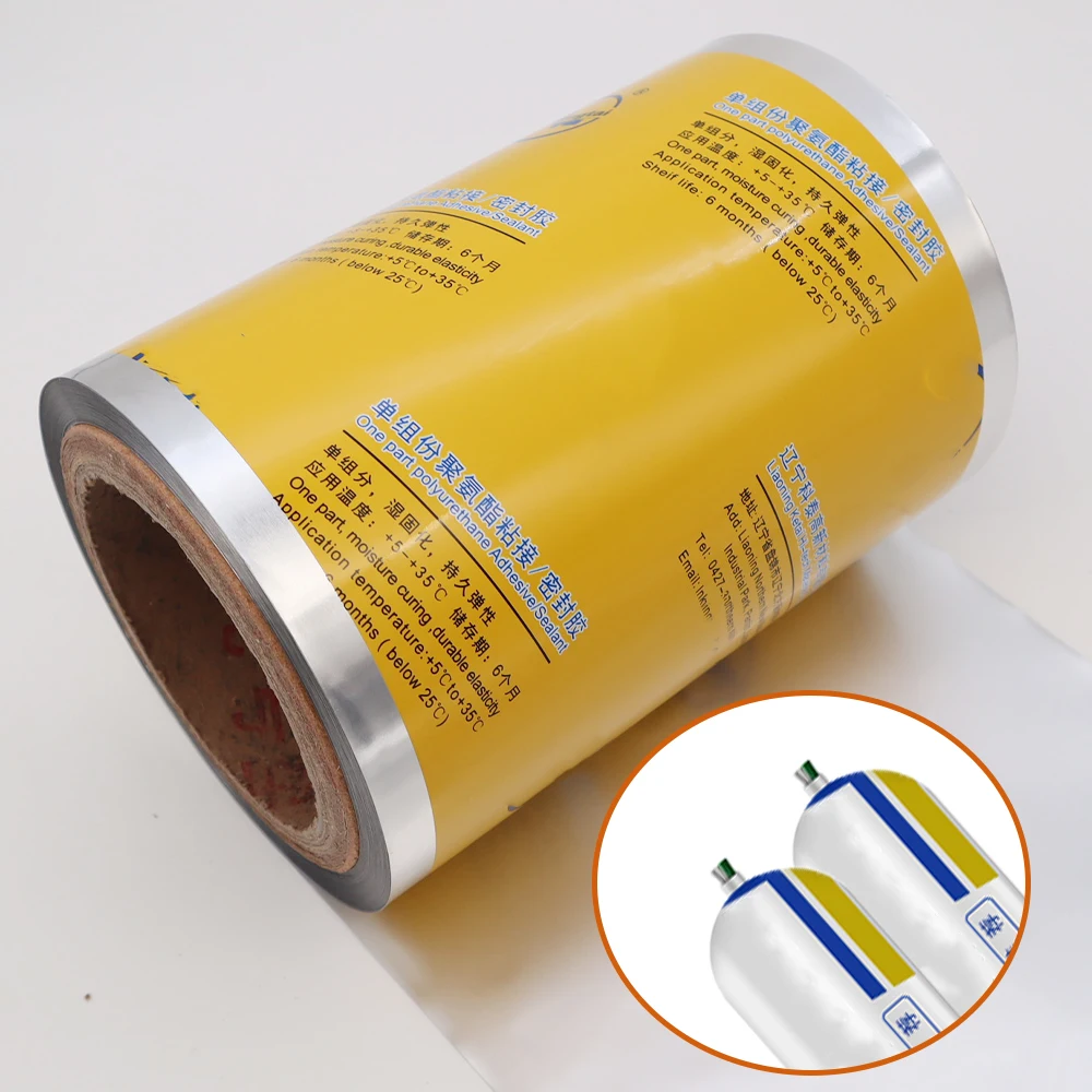 Factory Custom Printed Aluminum Foil Packaging Film 160mm PU Sealant Barrier Outside Air Sausage Packaging