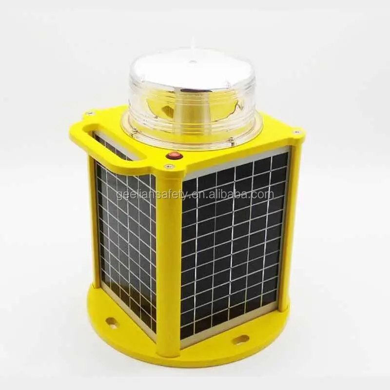 aircraft warning lighting for tower crane/Solar Power low intensity Red fixed LED aviation obstruction lights