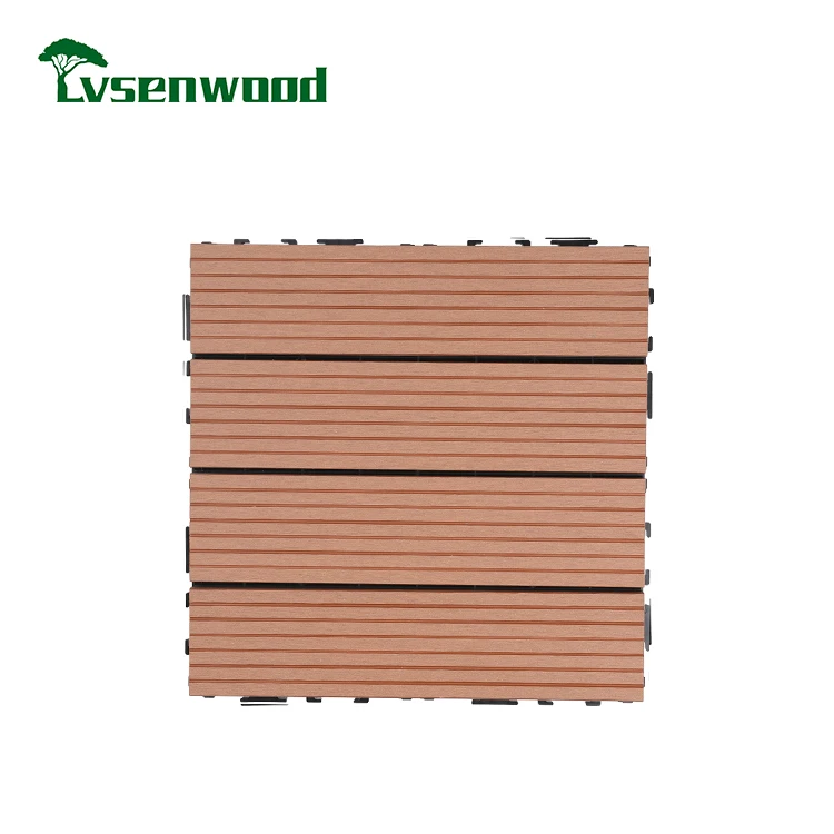 Factory Directly Sell Wpc Decking Tile 30X30 Wooden Floor Plank DIY Wpc Decking Floor Covering