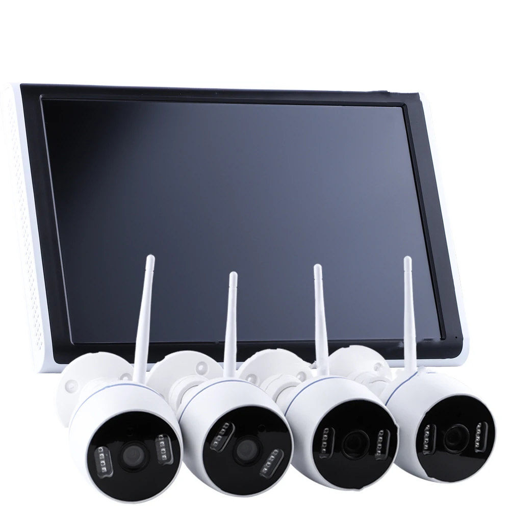 eTsoon Smart Home Security Camara Kit 4 Channel Surveillance Cctv Camera AHD DVR Outdoor 10.1 Inch 4k Uhd Cctv System Kits