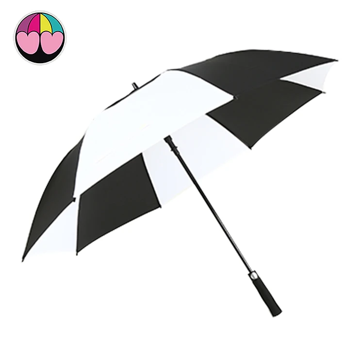 Strong Windproof Big Golf Umbrella with holes double layer automatic golf umbrella