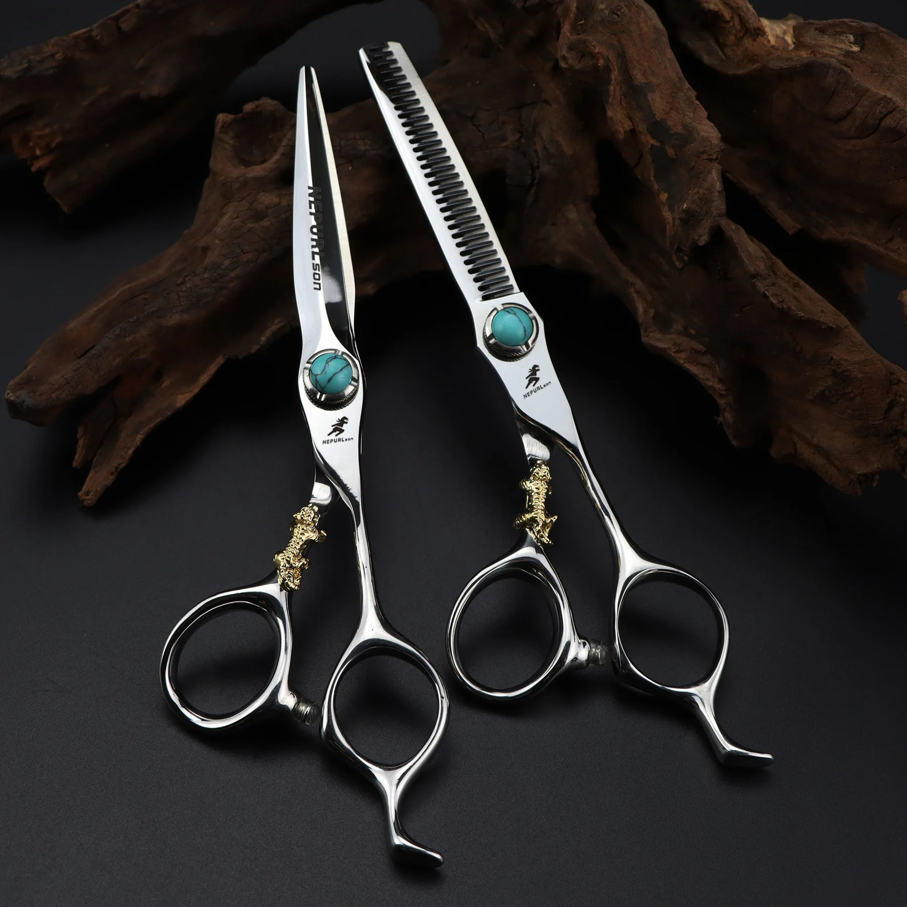 6.0 inch New Fashion Professional Design Beauty Barber Scissors Flat Scissors tooth Hair scissors