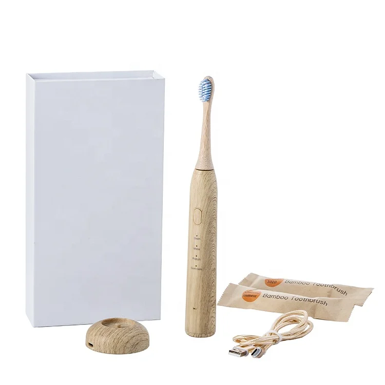 Rechargeable battery  IPX7 protection sustainable bamboo handle  brush heads BSCI, CE, RoHS electric toothbrush