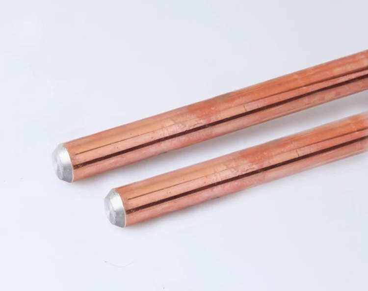 Медный скрепленный заземляющий стержень 5/8 дюйма X 8 дюймов (14,2x2440 мм) 254 мил медь