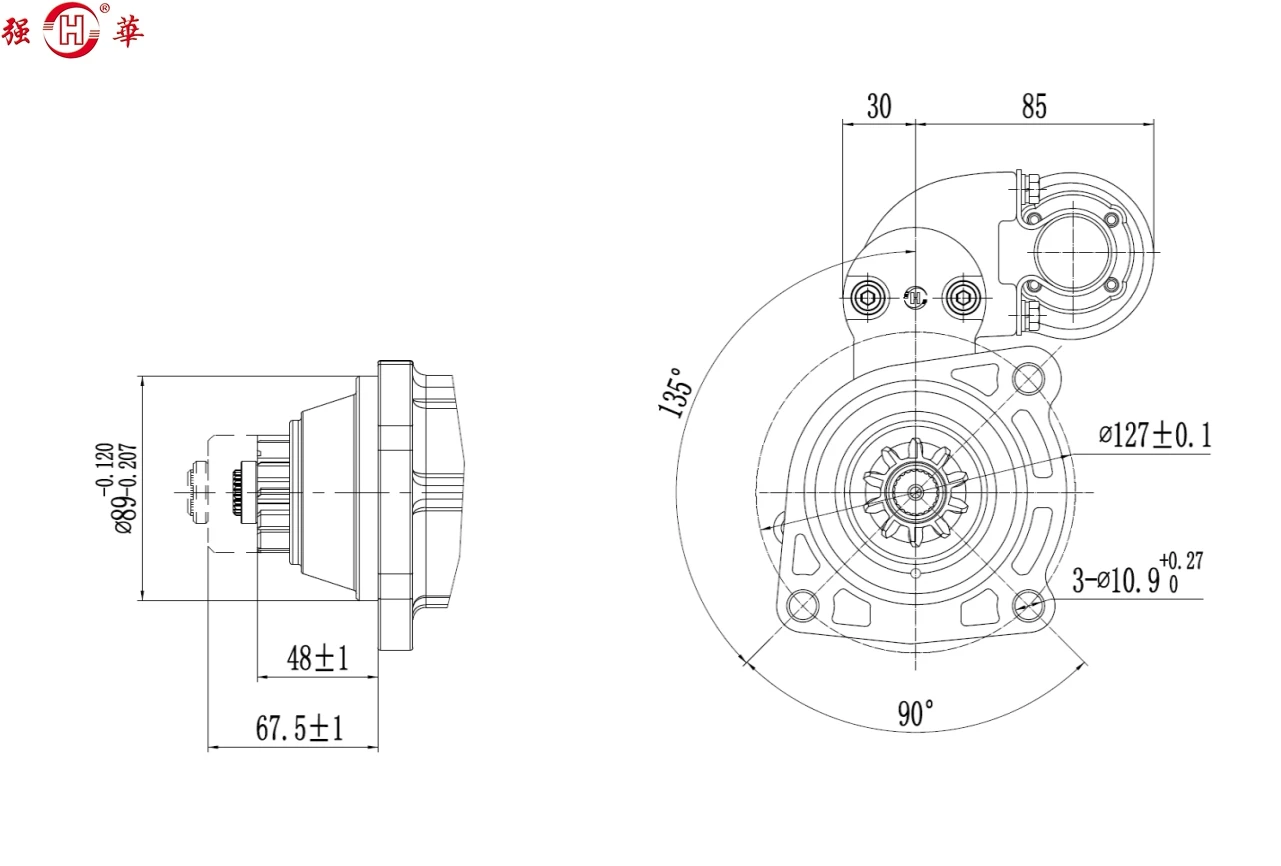 New Starter Assembly QDJ2712B 24V 7.5KW 10T for Weichai Diesel Engine WD615 HG1500090038 612600090340 VG156009000 HOWO Sinotruk