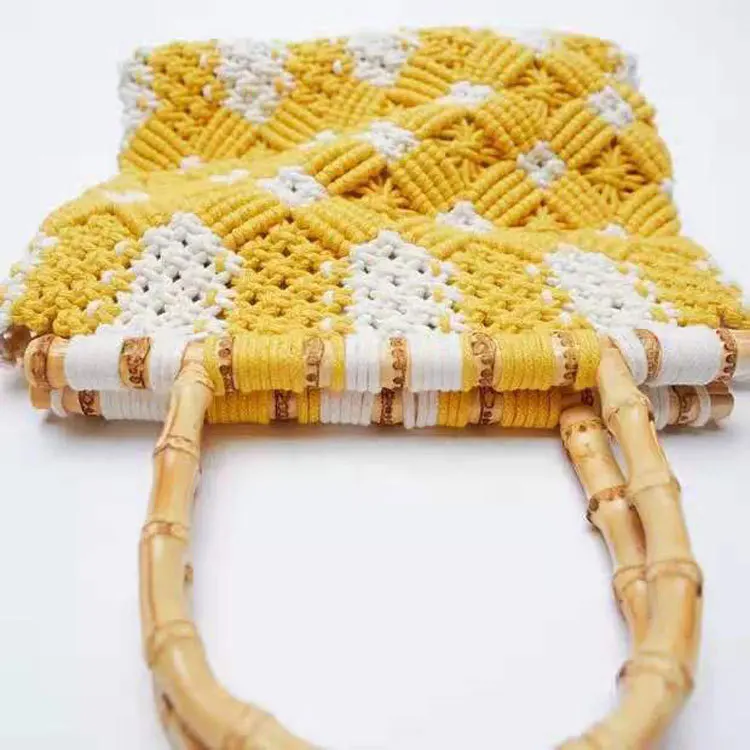 Summer Straw Braided Beach Square Bag Woven straw and rattan handbag