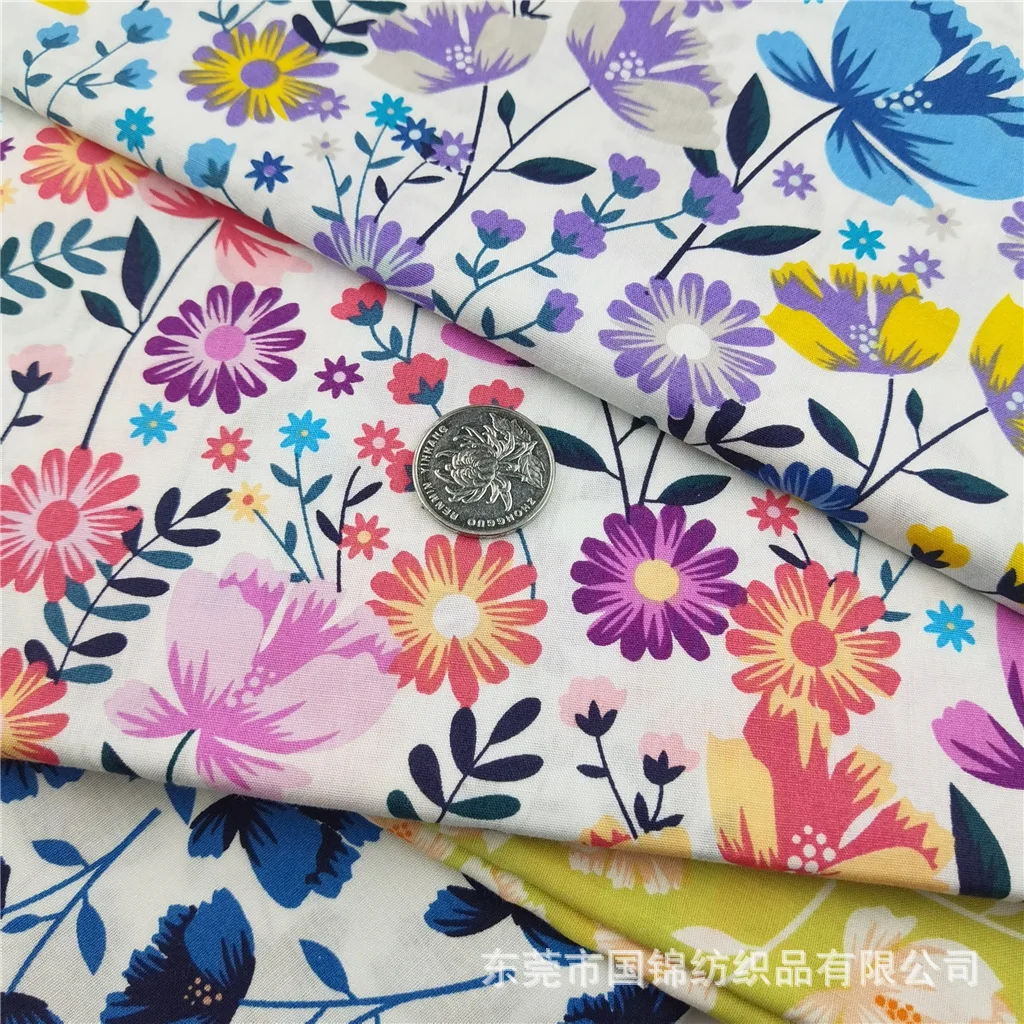 Wholesale Stock 40S 133*72 100% Cotton Poplin Fabric Printed Cotton Fabric for Children Dress/Clothing