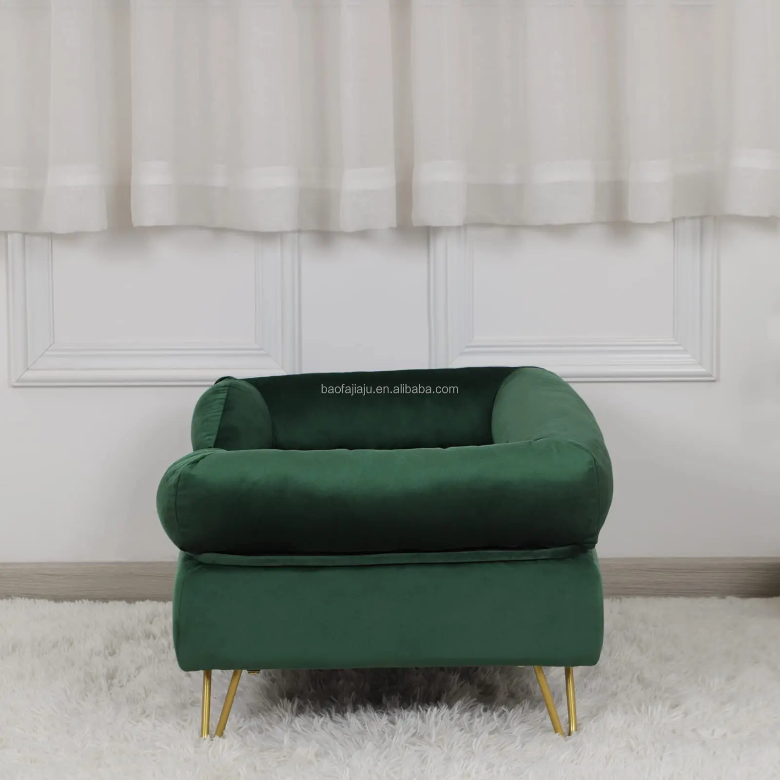 Metal Dog Sofa Legs Fashion New Design Pet Bed Detachable Dog Pad Flannel Anti-static Kennel Feel Comfortable Pet Furniture