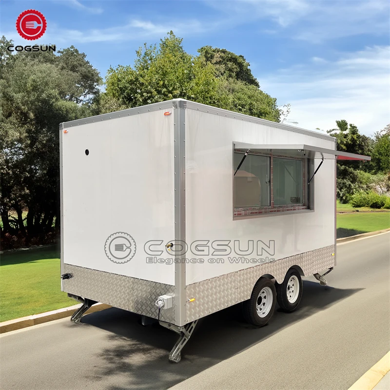 Hot Dog Cart Trailer with Concession Window and Ice Cream Cart for Food Vendors with Mobile Truck Equipment