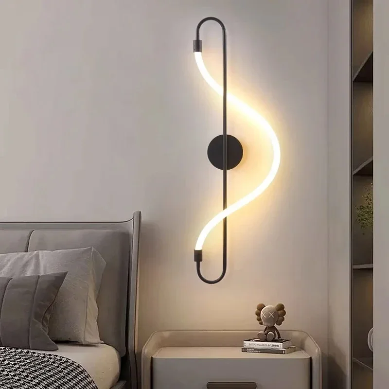 Modern LED Wall Lamp Luxury Home Decor Long Hose Wall Light For Table Dining Room Bar Suspension Design Aisle Backdrop Lighting