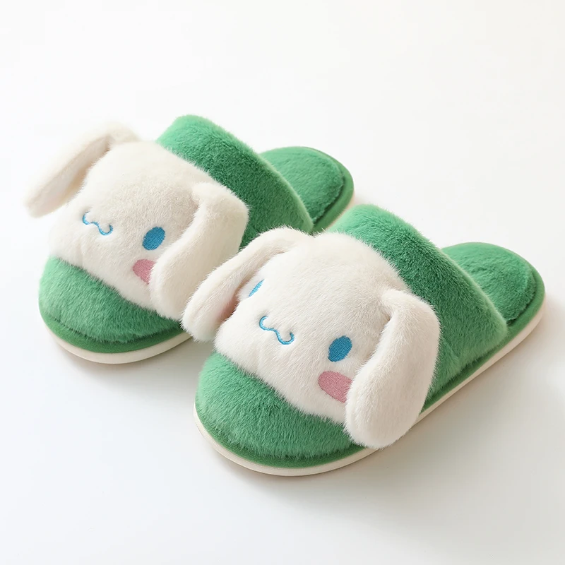 Japanese Anime Slipper Cartoon Warm Plush Home Shoes Kuromied Flat Non-slip Indoor Slippers For Girl Women Autumn Winter Pink