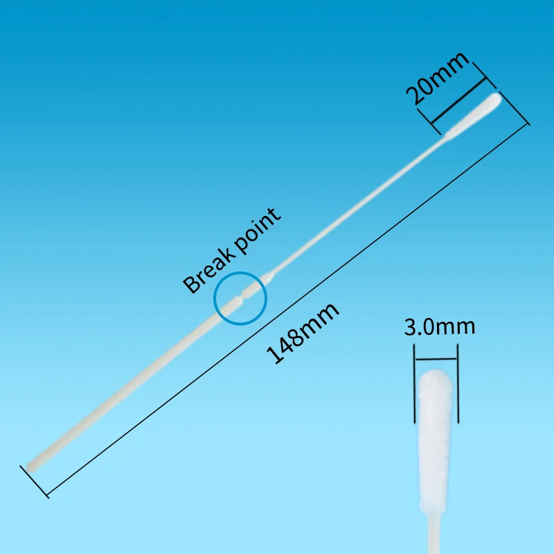 Nasal Sampling Specimen Collection Dry Pcr Antigen Test Nylon Flocked Flexible Thin Swab