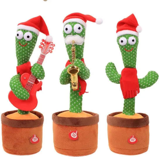 Hot Sale Cute Stuffed Flowerpot Twisting Dance Cactus Doll Talking Singing Music Dancing Cactus Toy