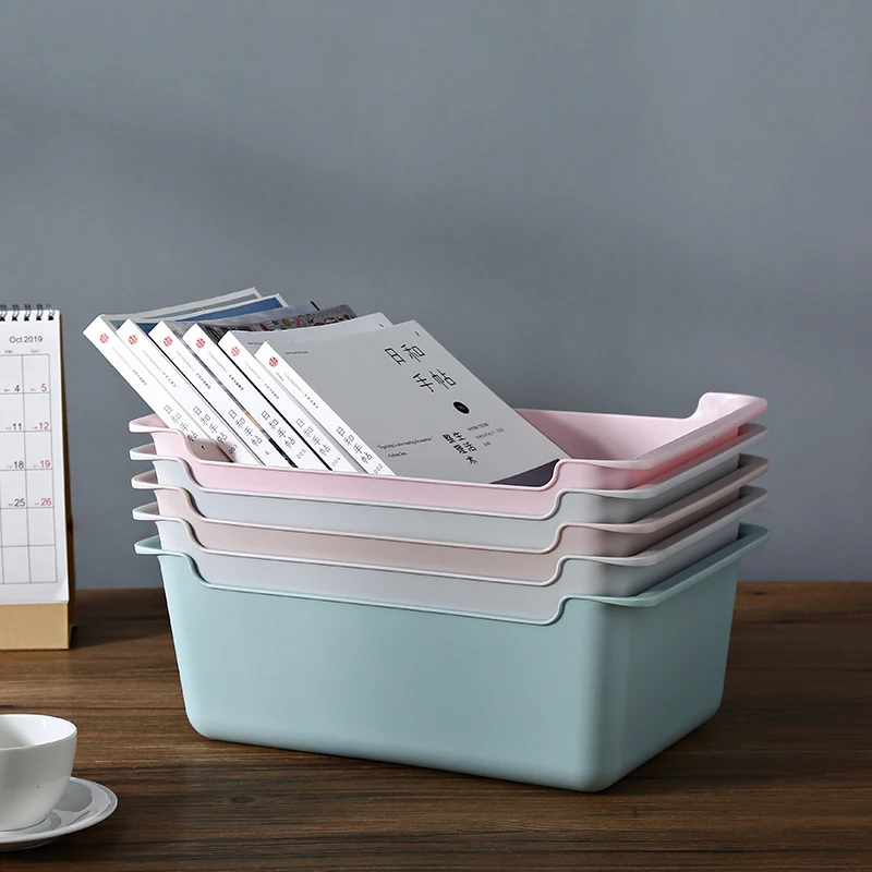 GREENSIDE Wholesale Stackable Colorful Multipurpose Plastic Storage Basket For Home Organization