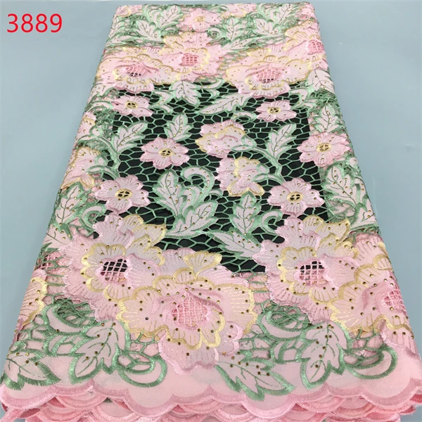 3889 High Quality Swiss Voile Lace Fabrics 2024 Big Korean Voile Fabric Swiss Cotton Lace Soft 100% Cotton Dry Lace