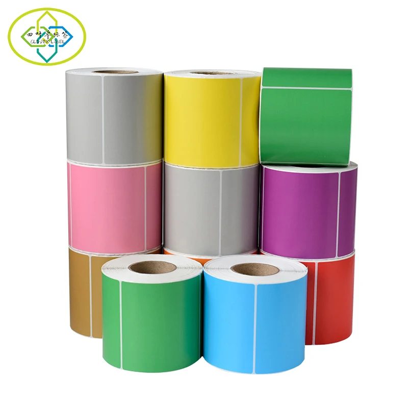 Thermal Labels Colorful Rectangle Self Adhesive Printable Thermal Blank Label Roll