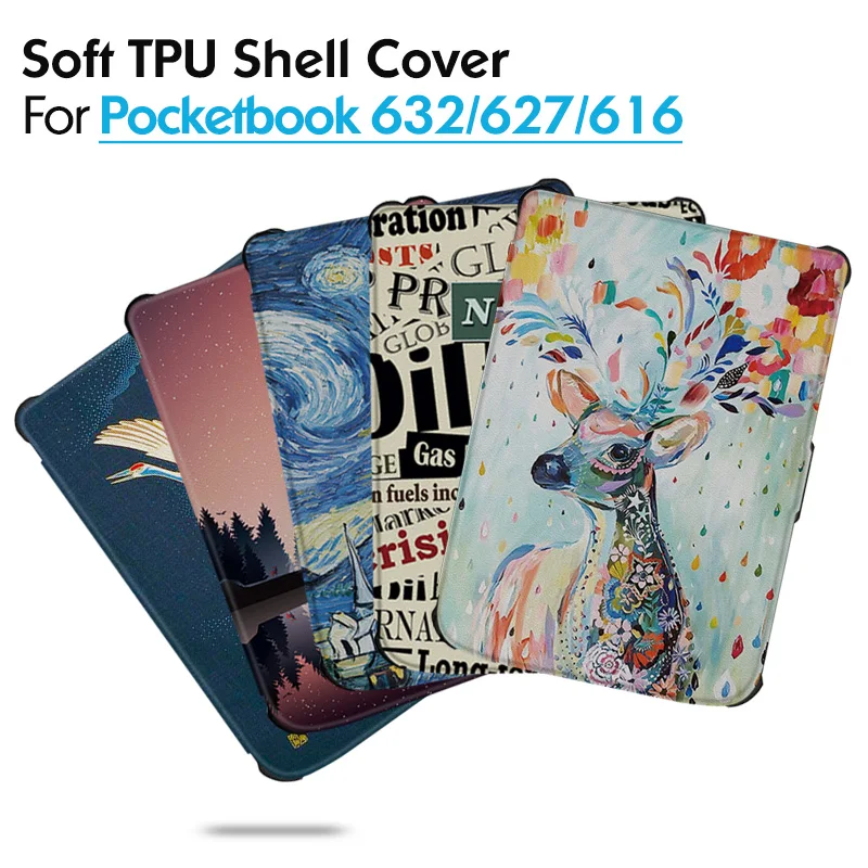 Smart case for Pocketbook 606/616/627/628/632/633- Touch Lux4/Basic Lux2/Touch HD3 - Drop Resistance Soft Shell Protective Cover