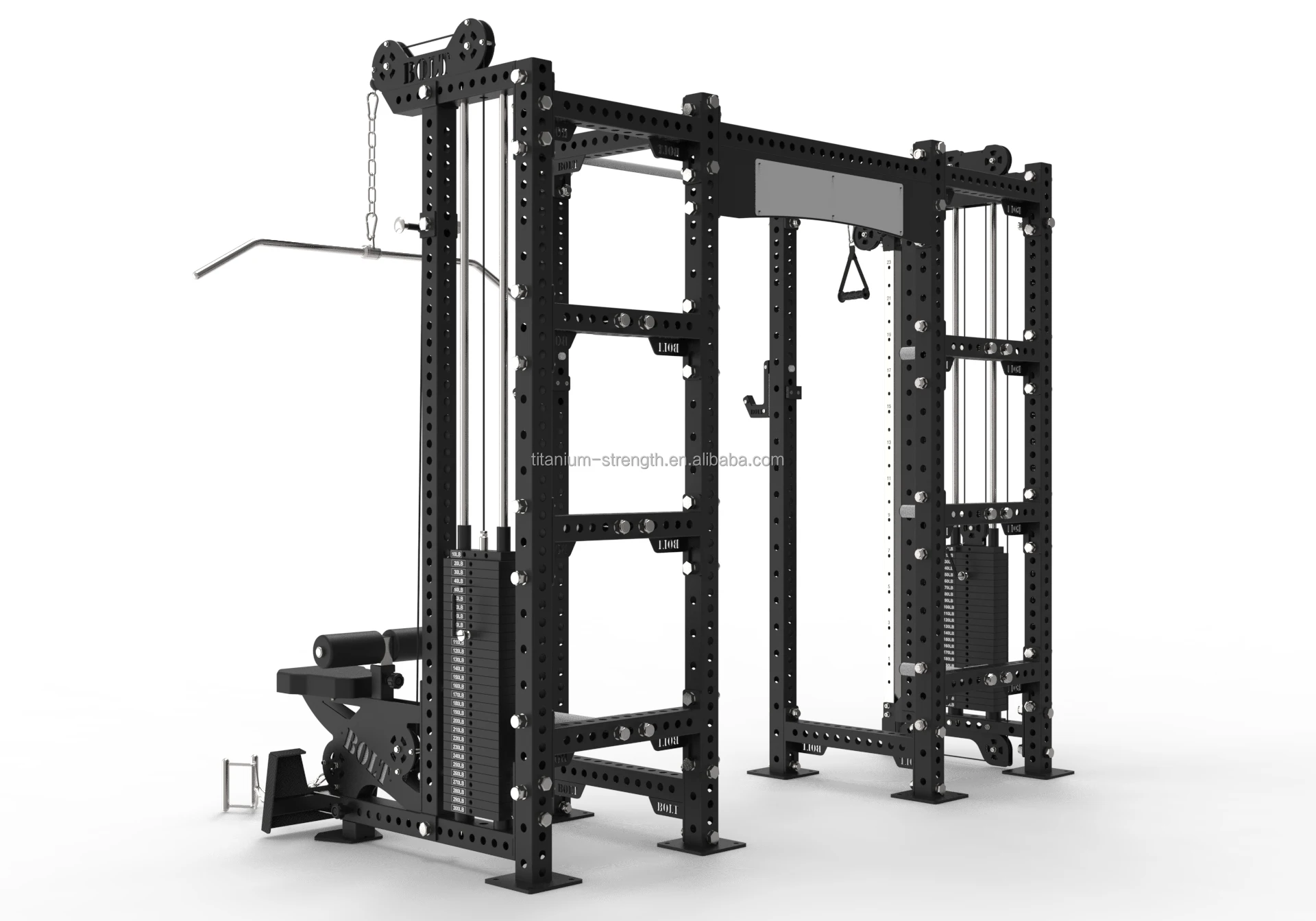 All attachments in one power rack indoor gym fitness machine  strength training