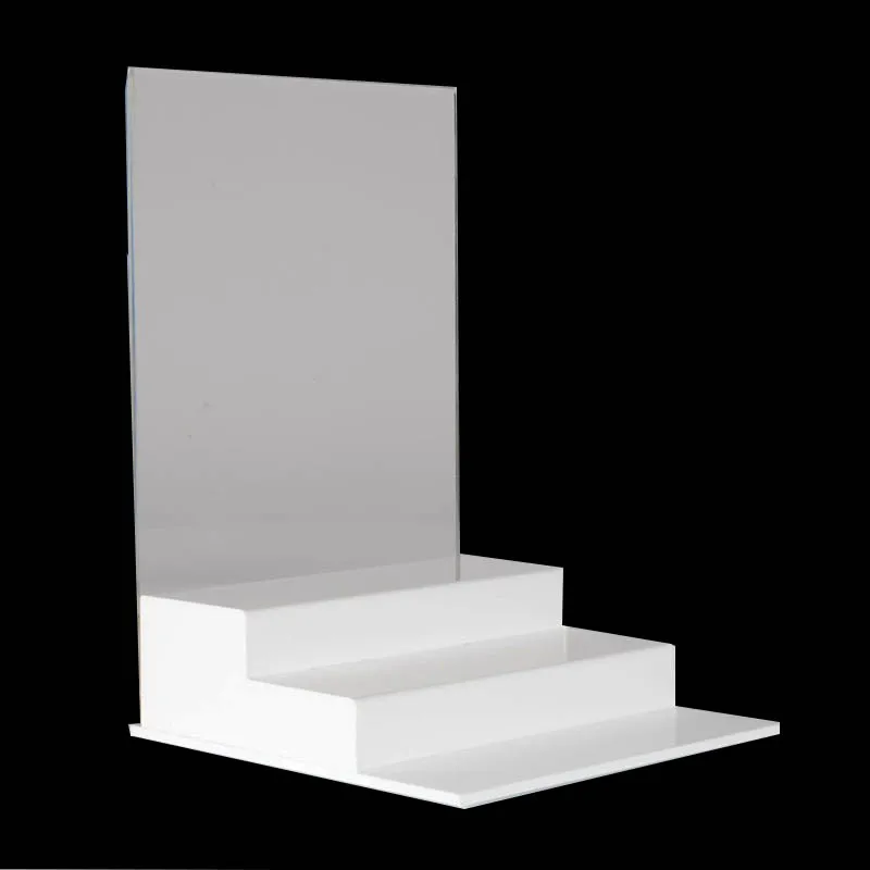 Custom Modern acrylic product display stand lashes and lenses bar counter top pop display stand for kiosk retail store