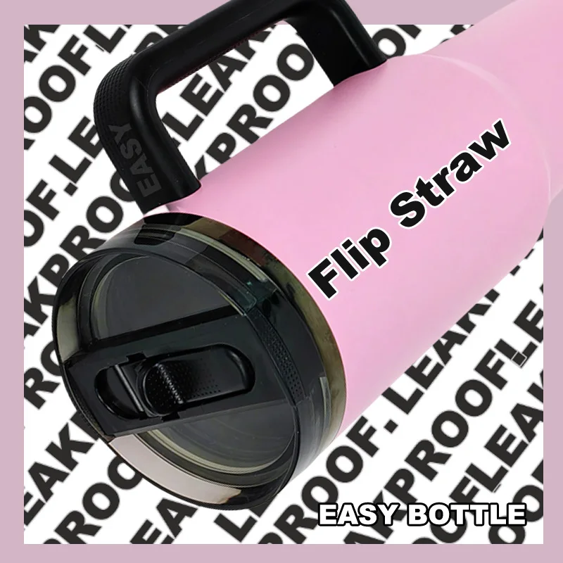 New Design 40oz 1200ml Stainless Steel Flip Straw Messi Pink Goat Tumbler With Leak Proof Flip Straw Lid And Removable Spout