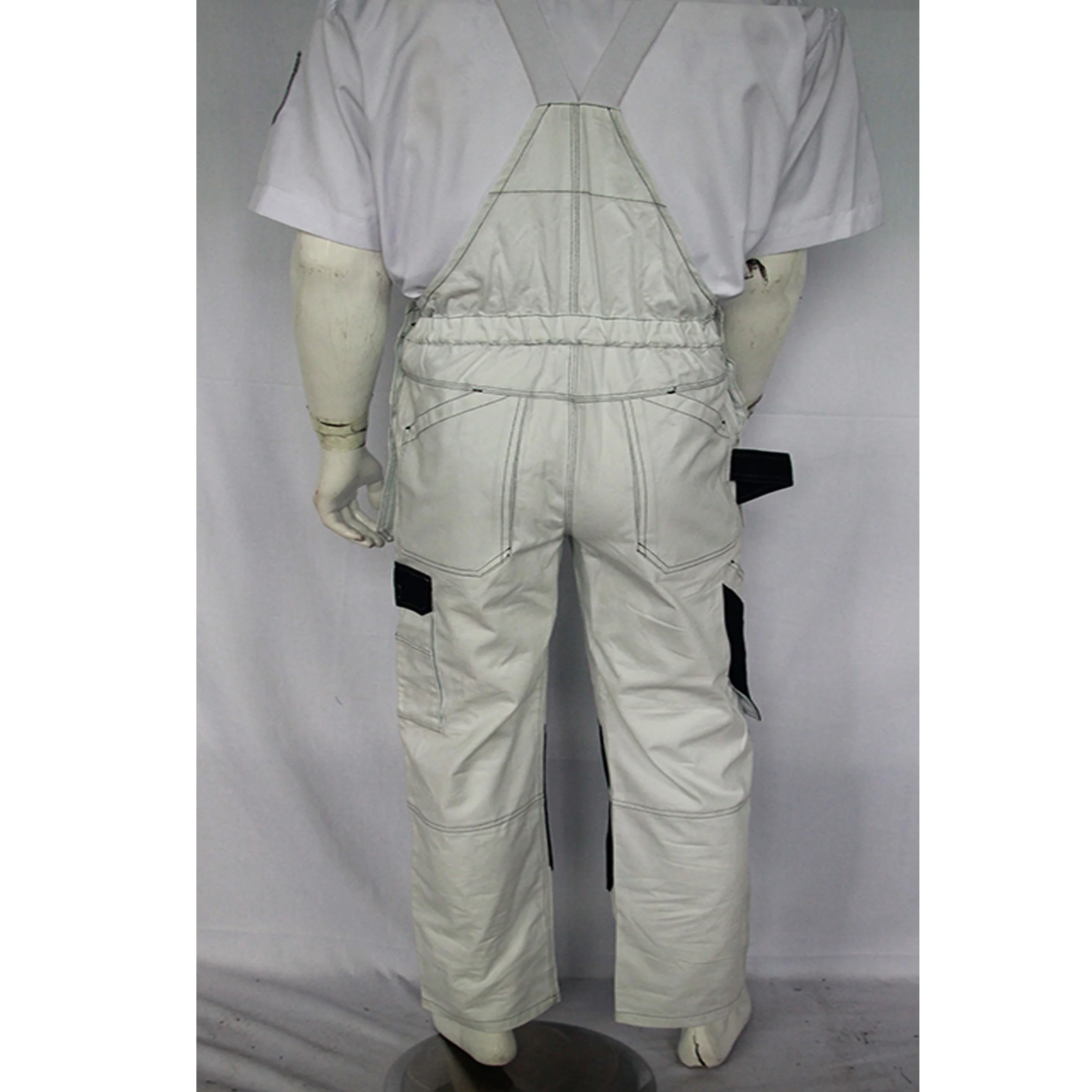 painters plus  white bib pant brace trouser work bib pant work brace pants for men
