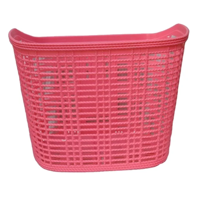 red color big size bike front basket plastic bicycle basket