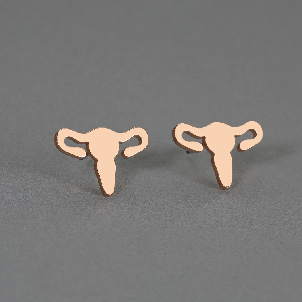 Tiny Uterus Studs Women Men Medical Health Care Post Earring Unique Science Biologic Jewerly Gift