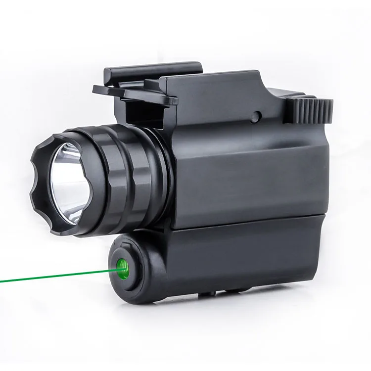 Weapon Pistol Torches Rail Mount Quick Release Rechargeable Waterproof LED Hunting Tactical Gun Green Red Laser Flashlight