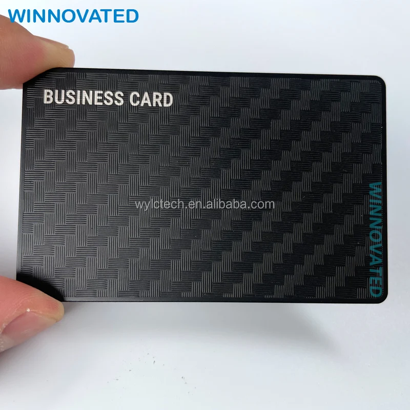 Customized Cheap Black Sliver Metal Credit Bank Card Size VIP Membership Card